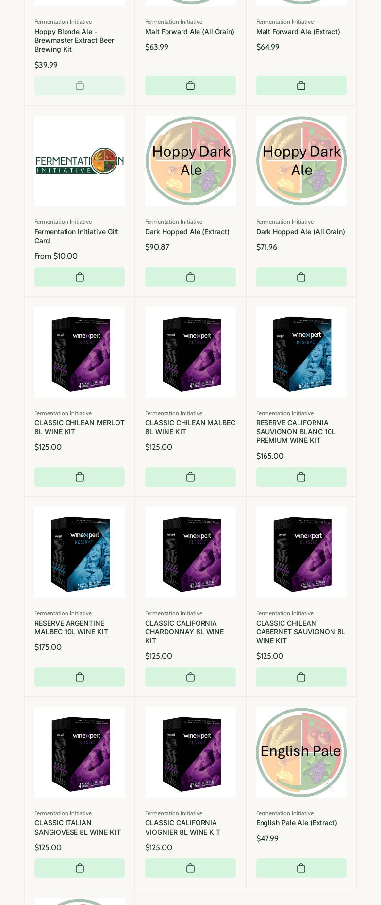 Fermentation Initiative LLC. Menu