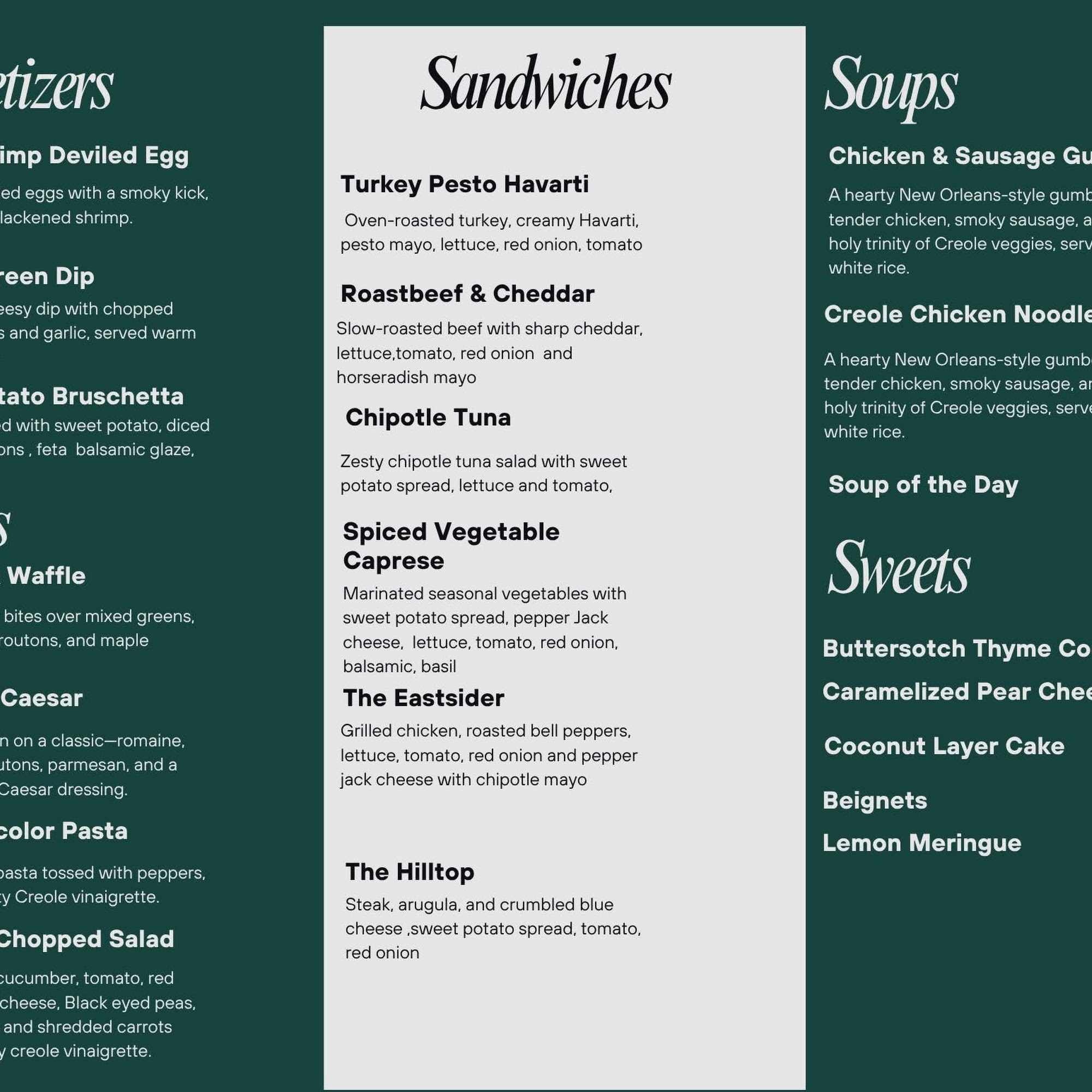 Thyme Well Spent Cafe Menu