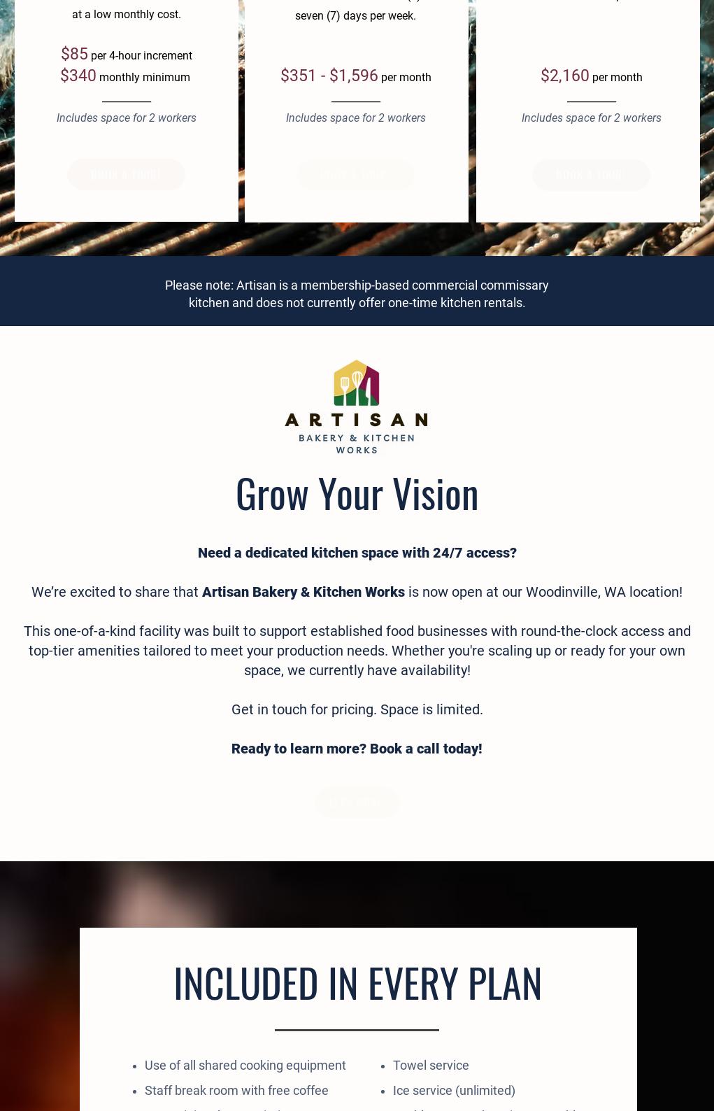 Artisan Community Kitchen Menu