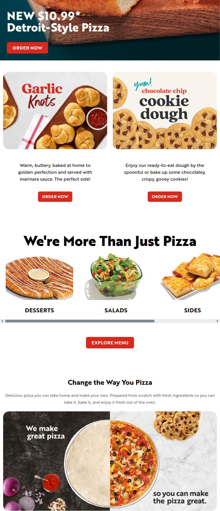 Papa Murphy's International Menu