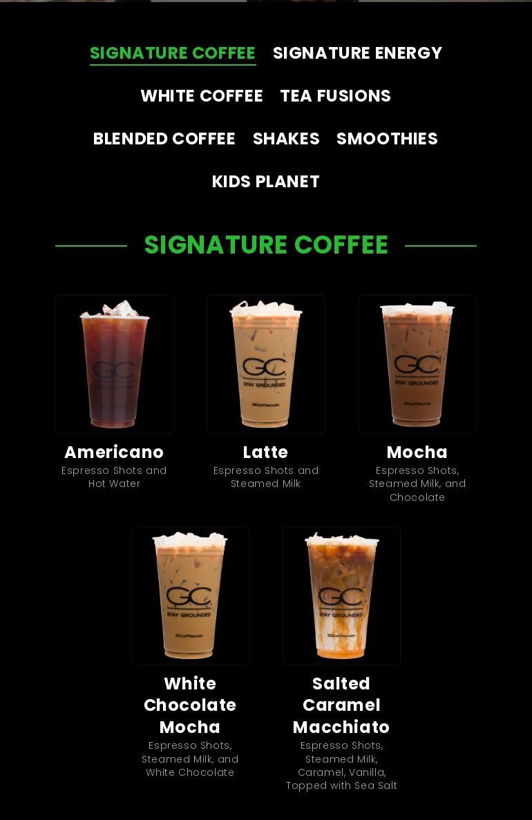 Gravity Coffee Menu