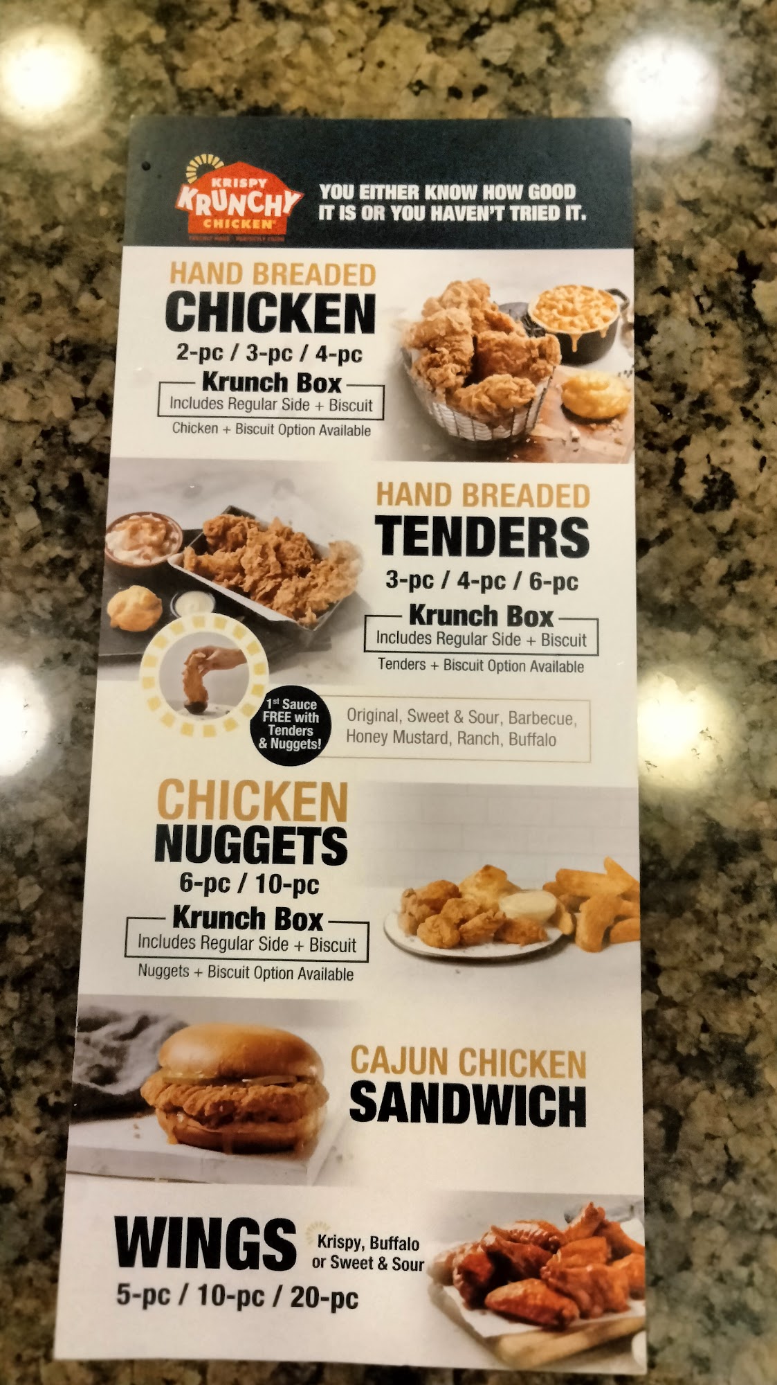 Krispy Krunchy Chicken Menu
