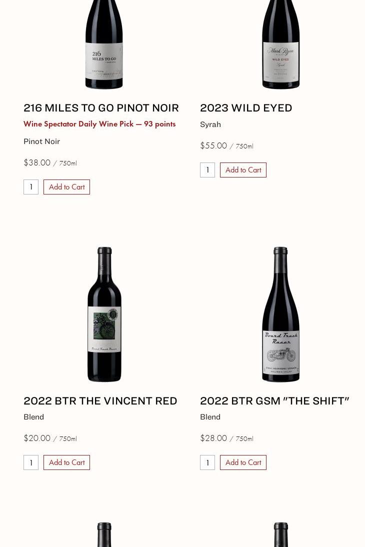 Mark Ryan Winery Menu