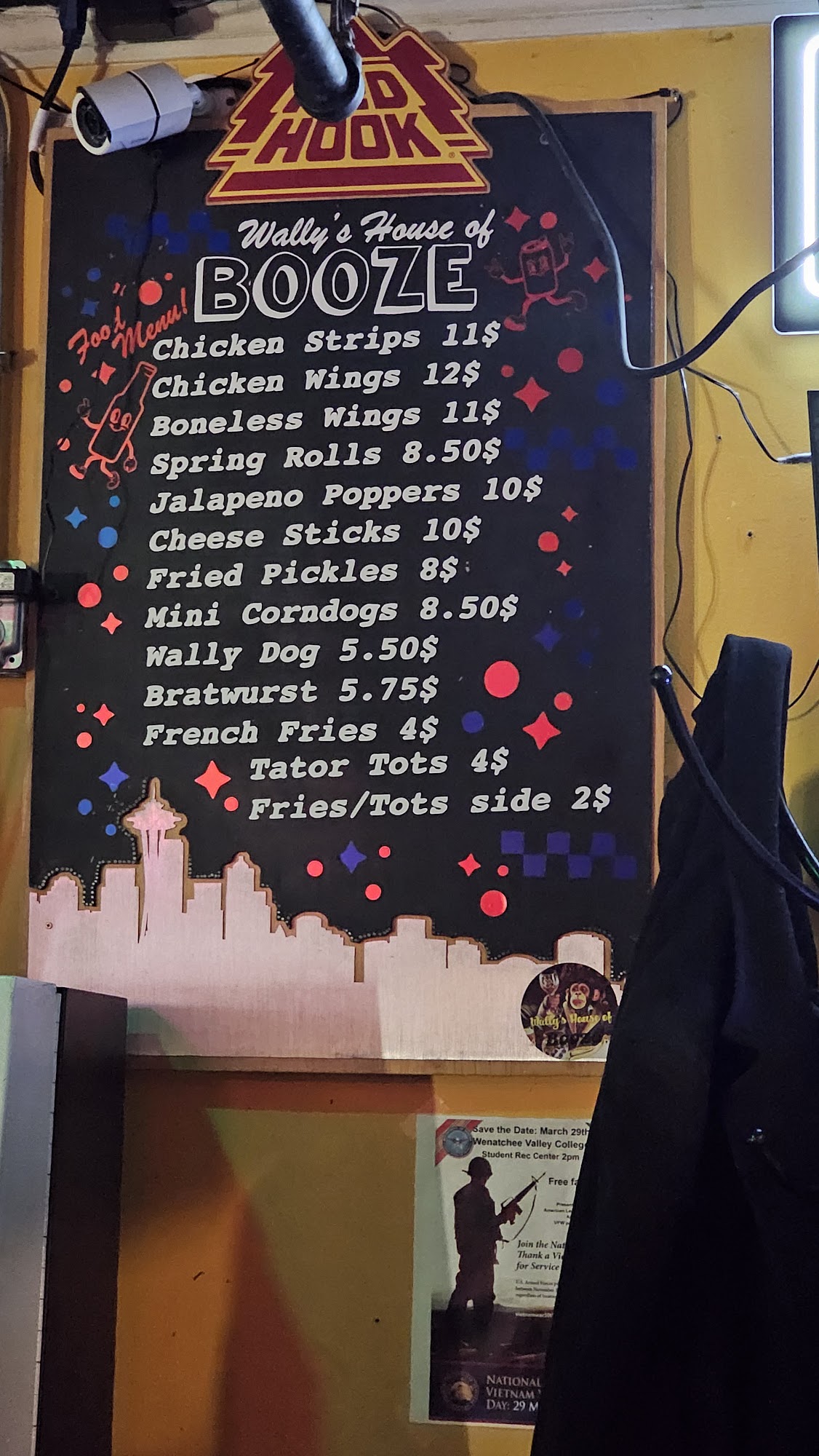 Wally's Tavern Menu