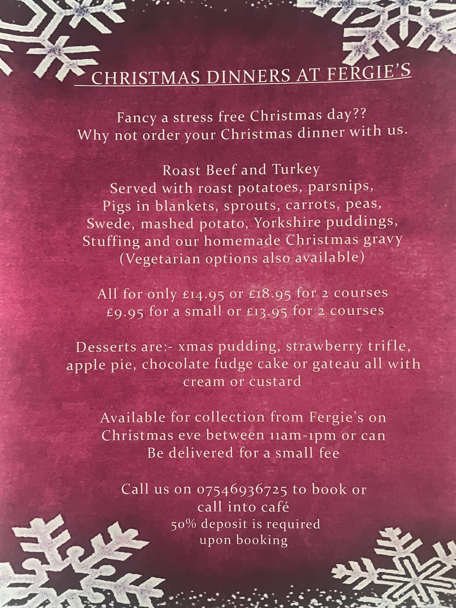 Fergie's Cafe Menu