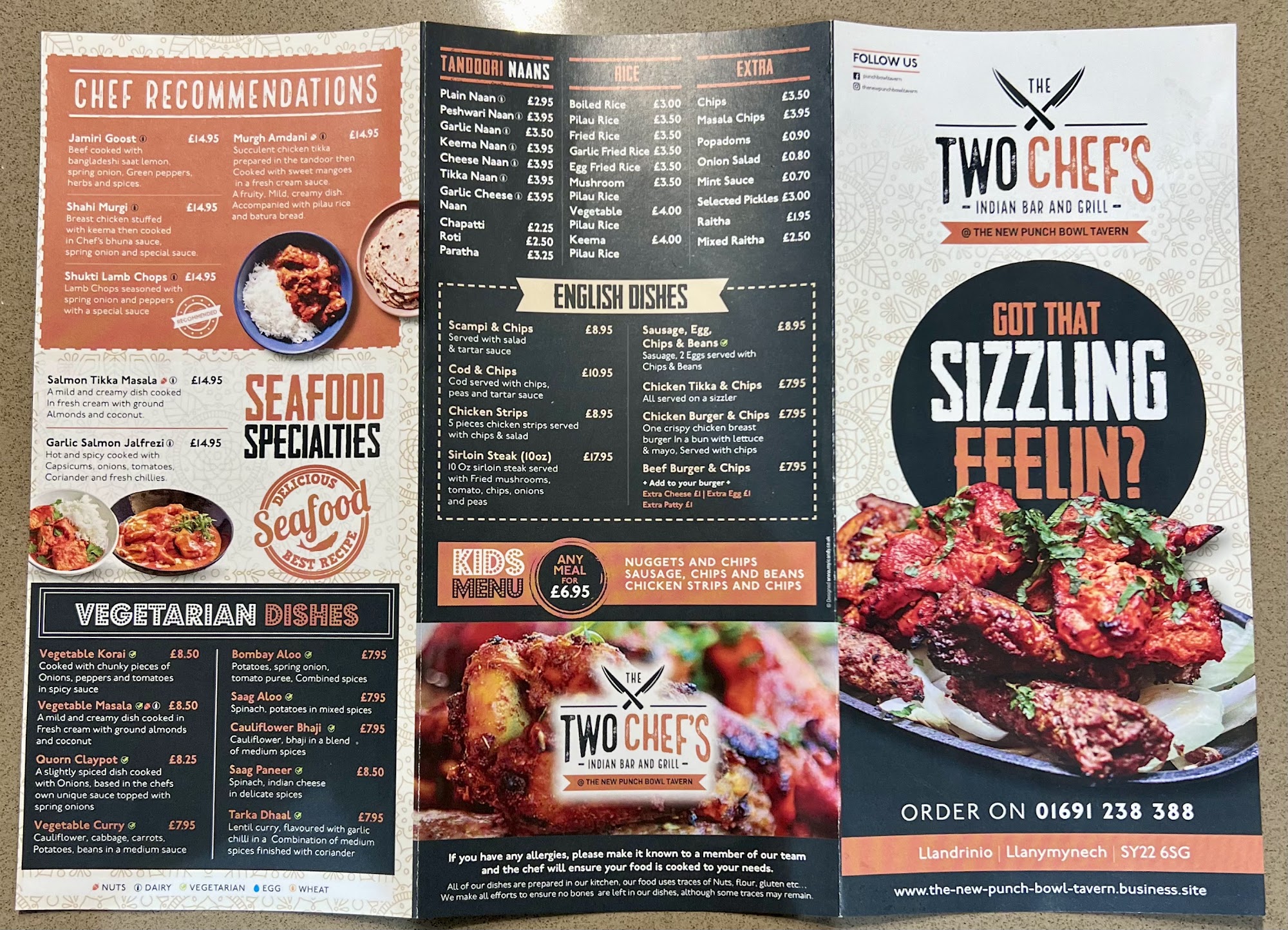 The Punch Bowl Tavern Menu