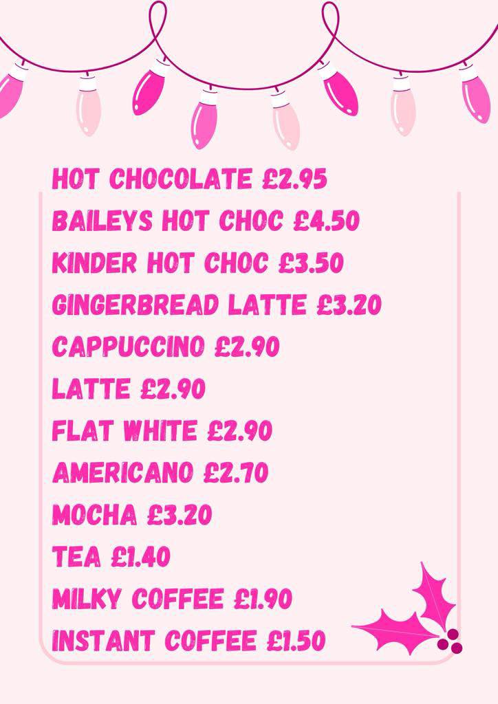 Wenallt Caffi Menu