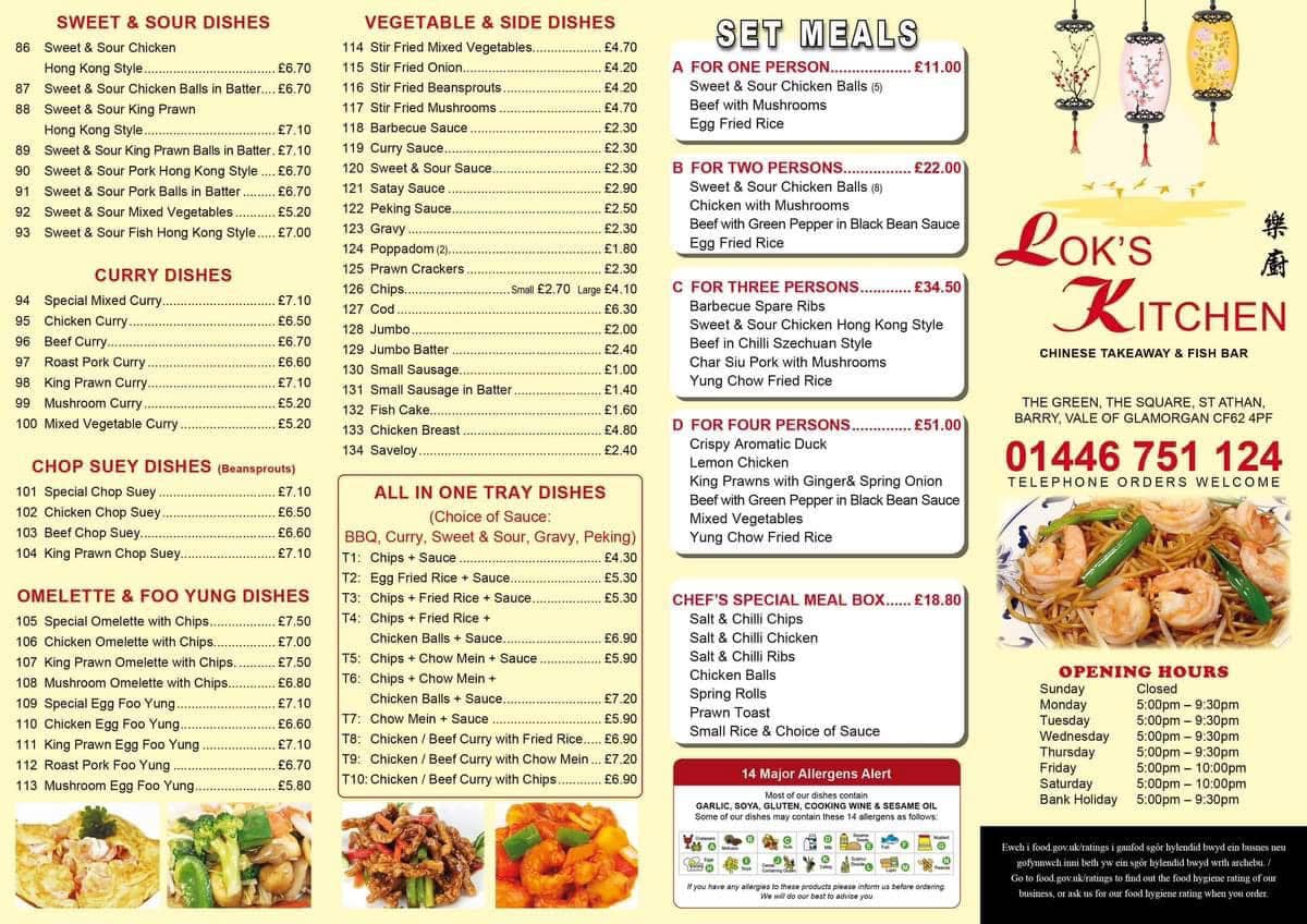 Loks Kitchen Menu