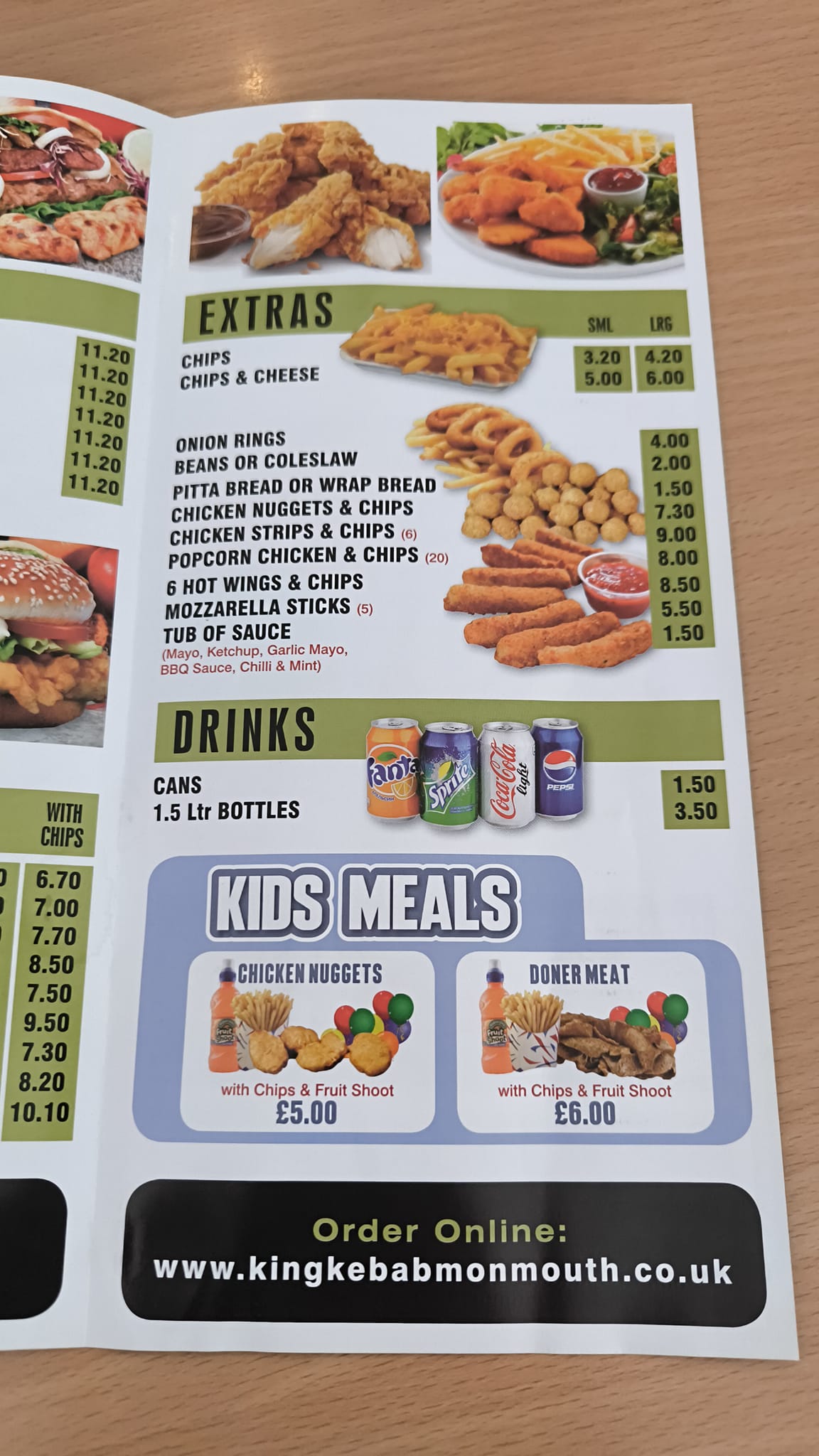 King Kebab Menu