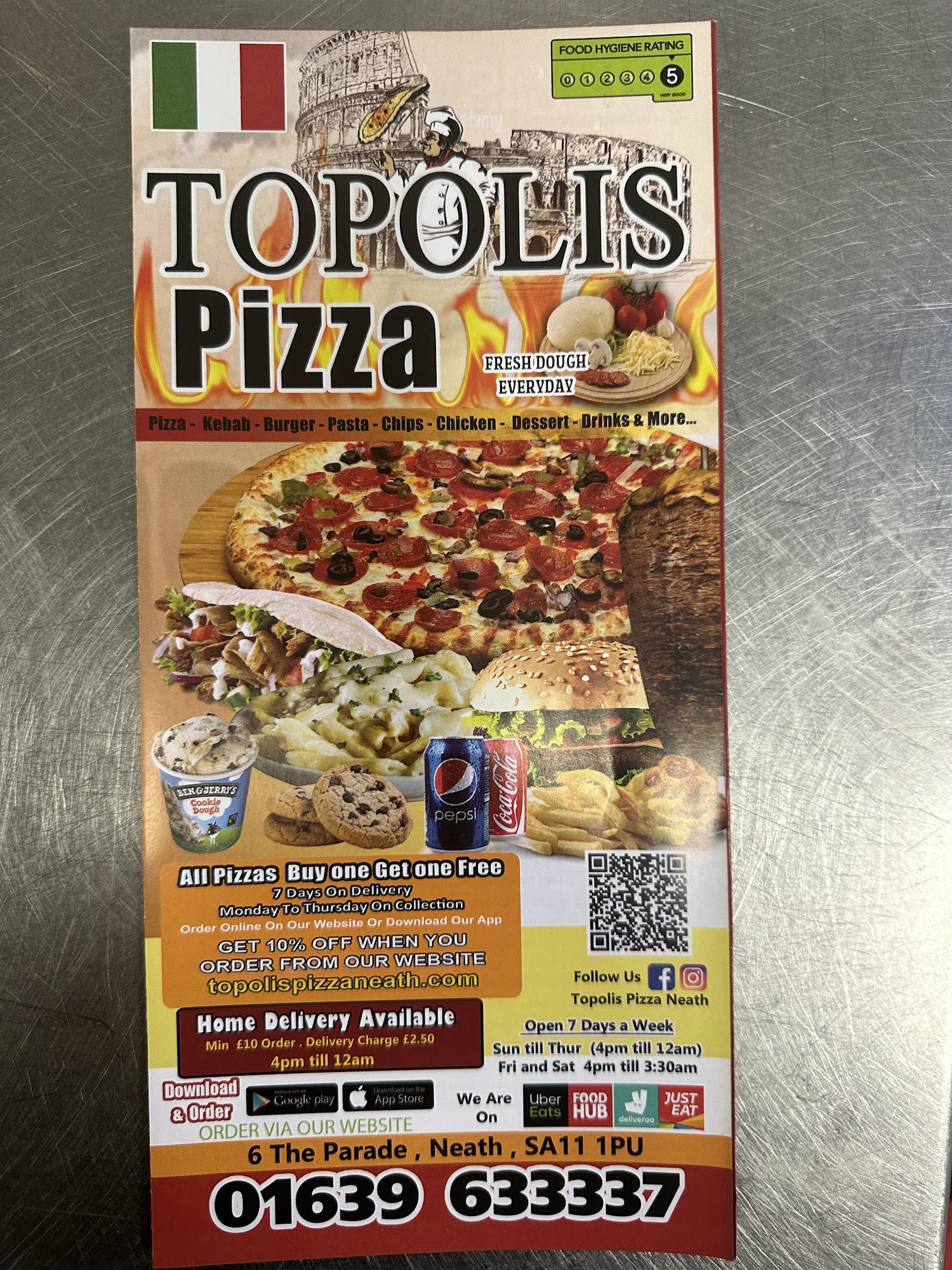 Topolis Pizza Menu