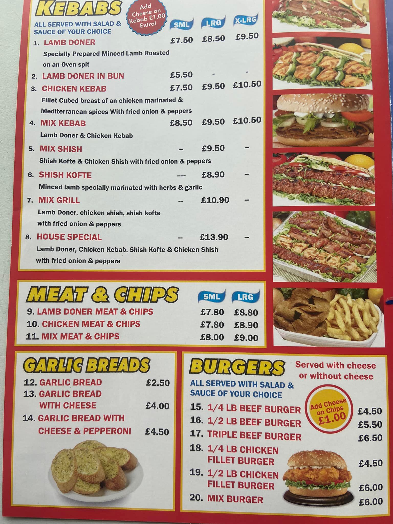 Llanharan Grill Menu