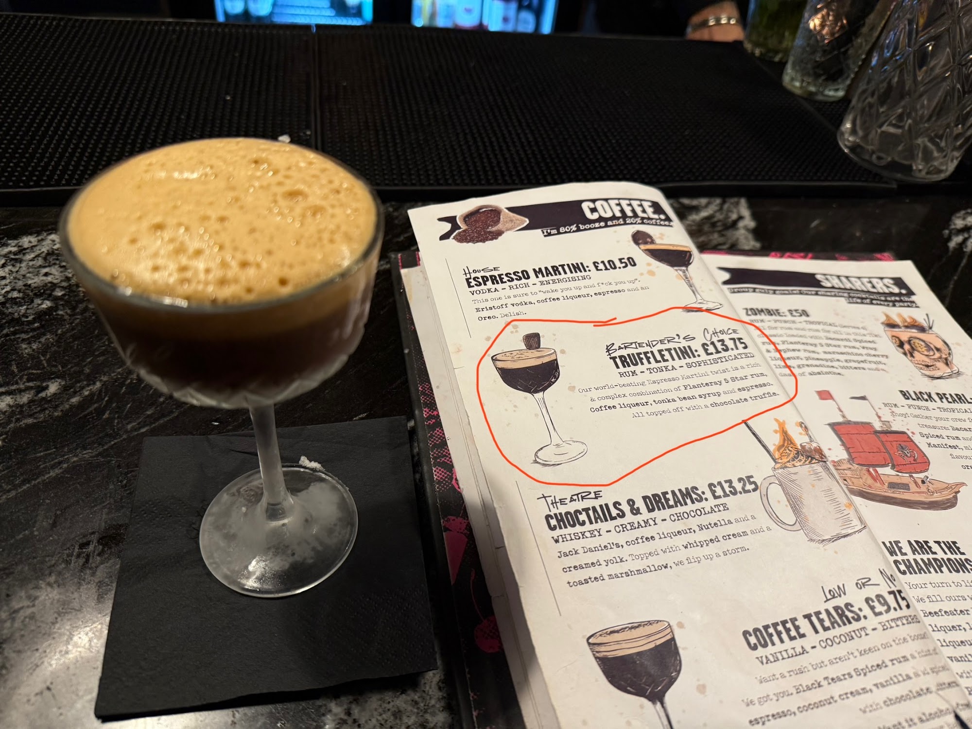 The Cocktail Club Birmingham Menu