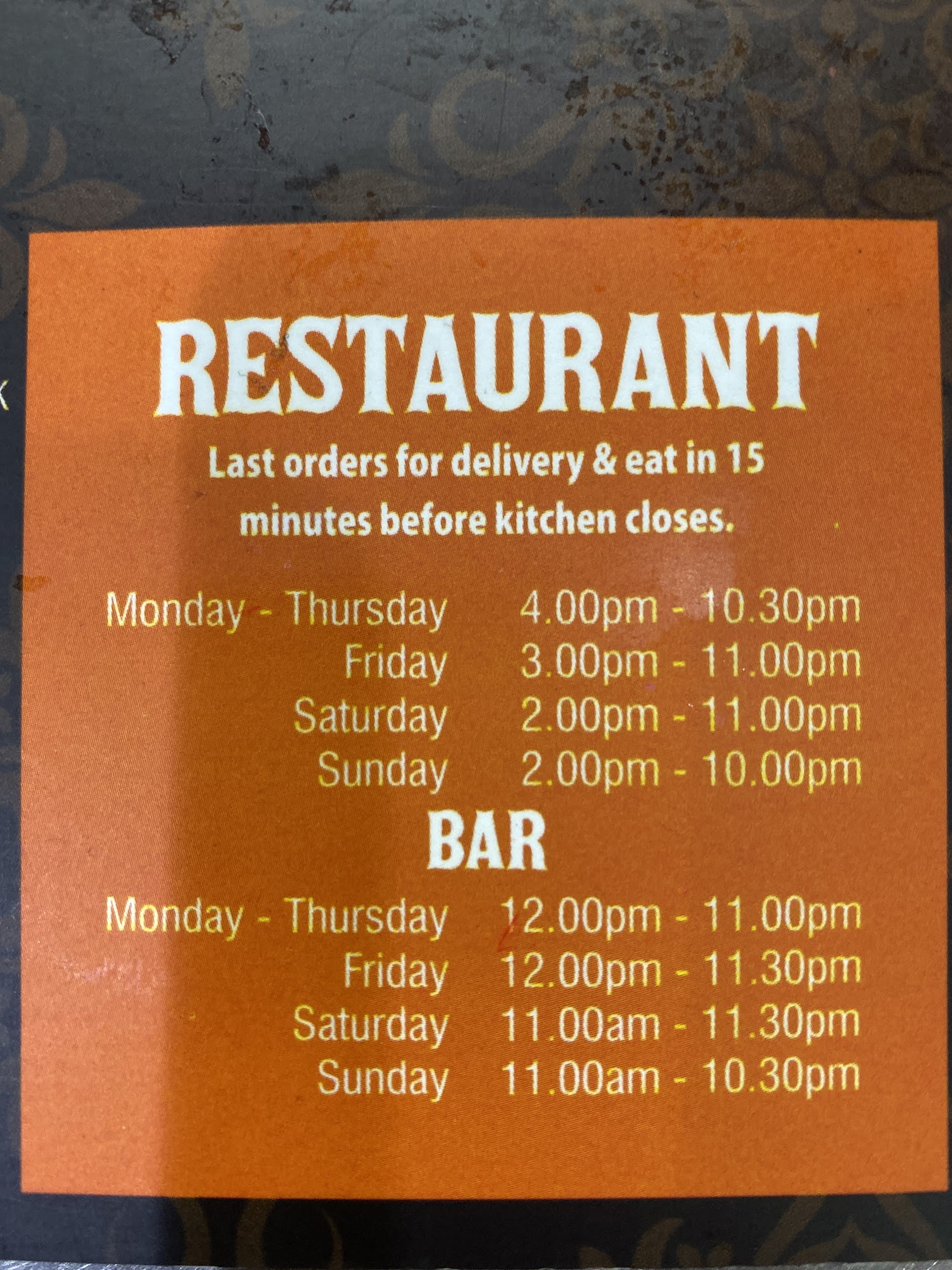 Curry N Grill House Group Menu