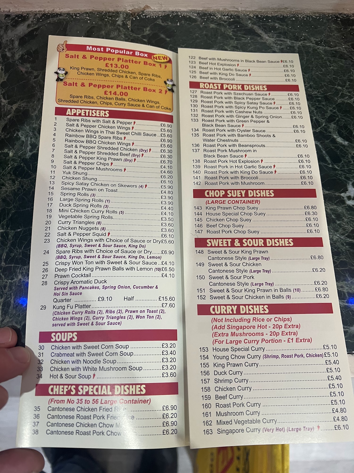 Kung Fu Kitchen Menu