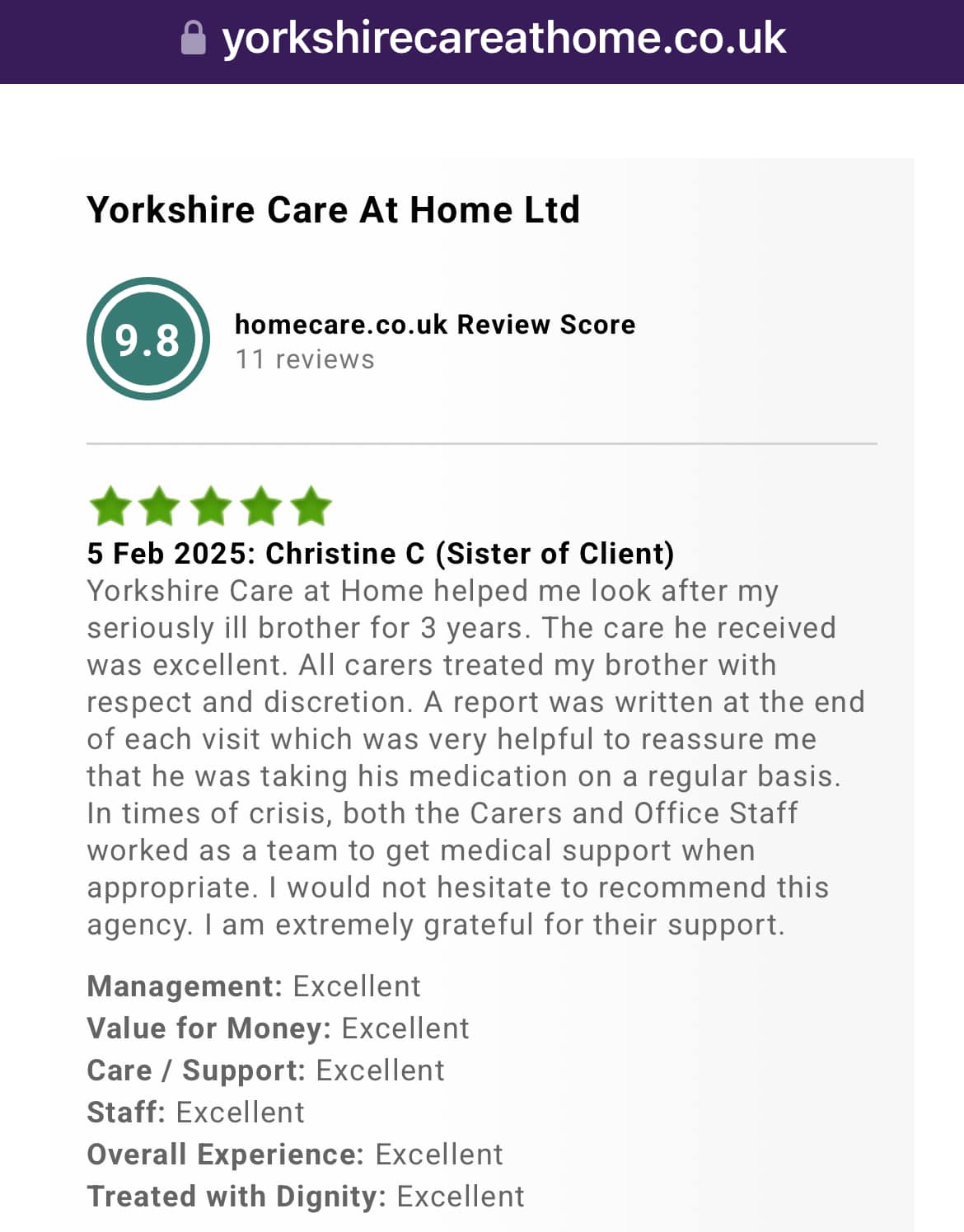 Yorkshire Care At Home