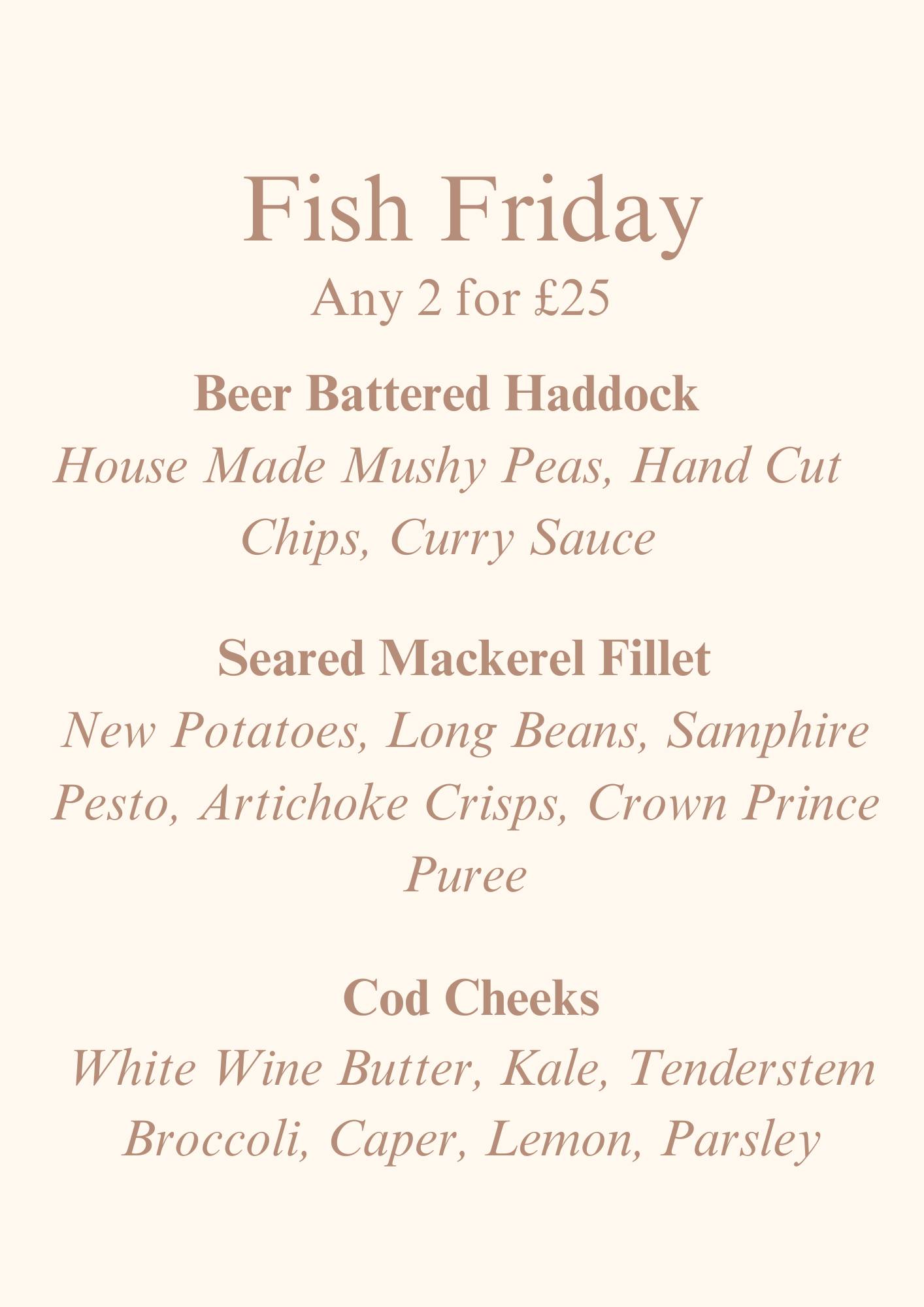 The Hinchliffe Arms Menu