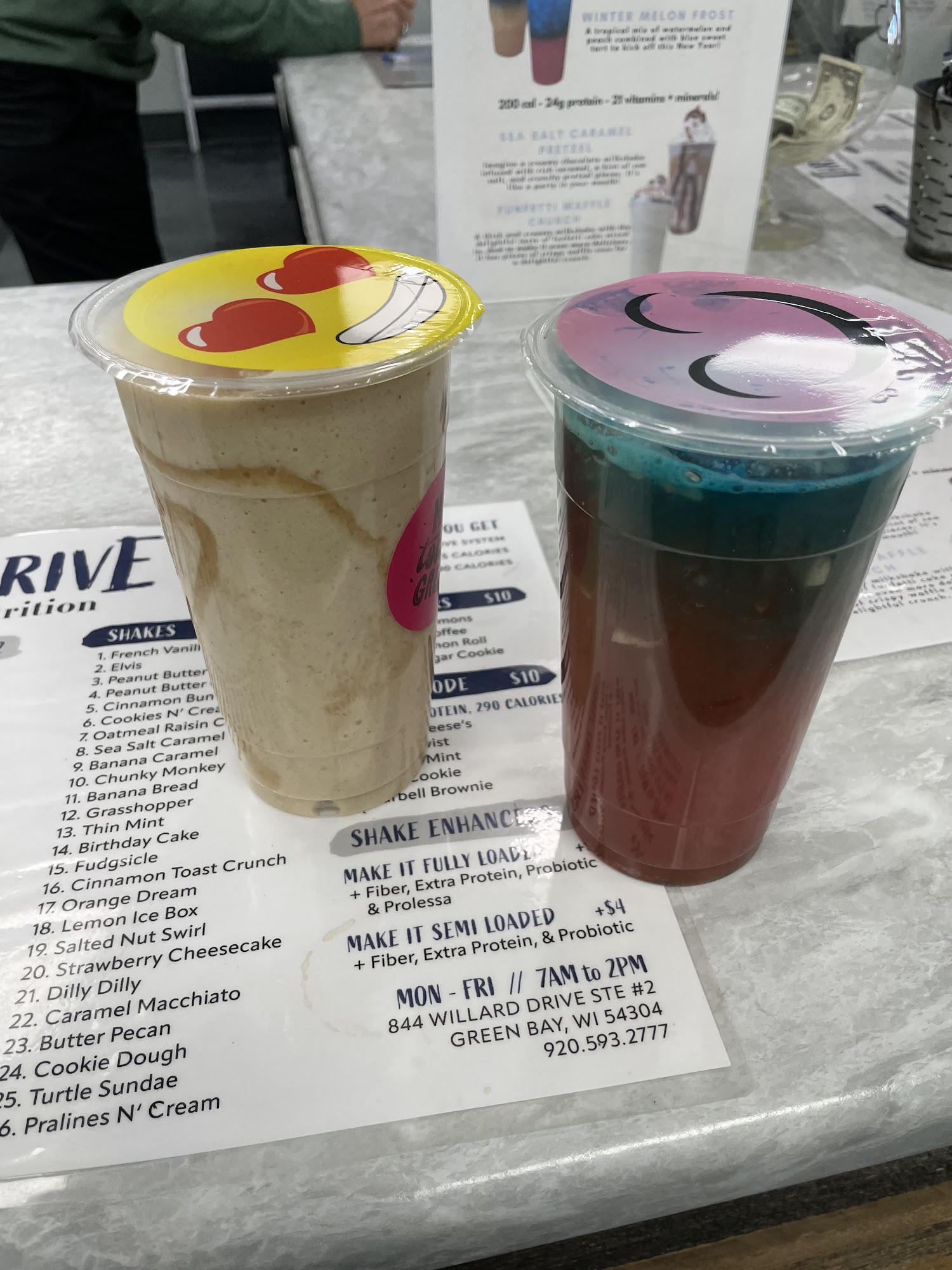 Thrive Nutrition Menu