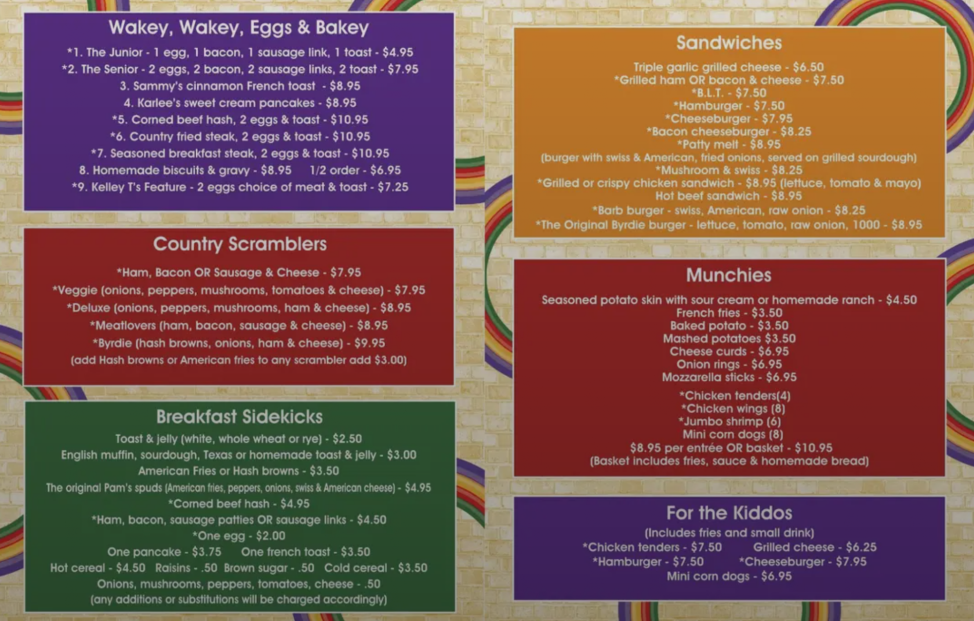Kelley T's Menu