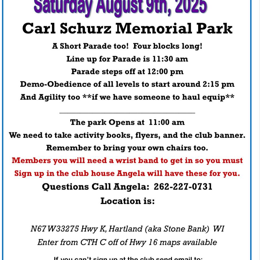 German Shepherd Dog Club of Wisconsin Big Bend