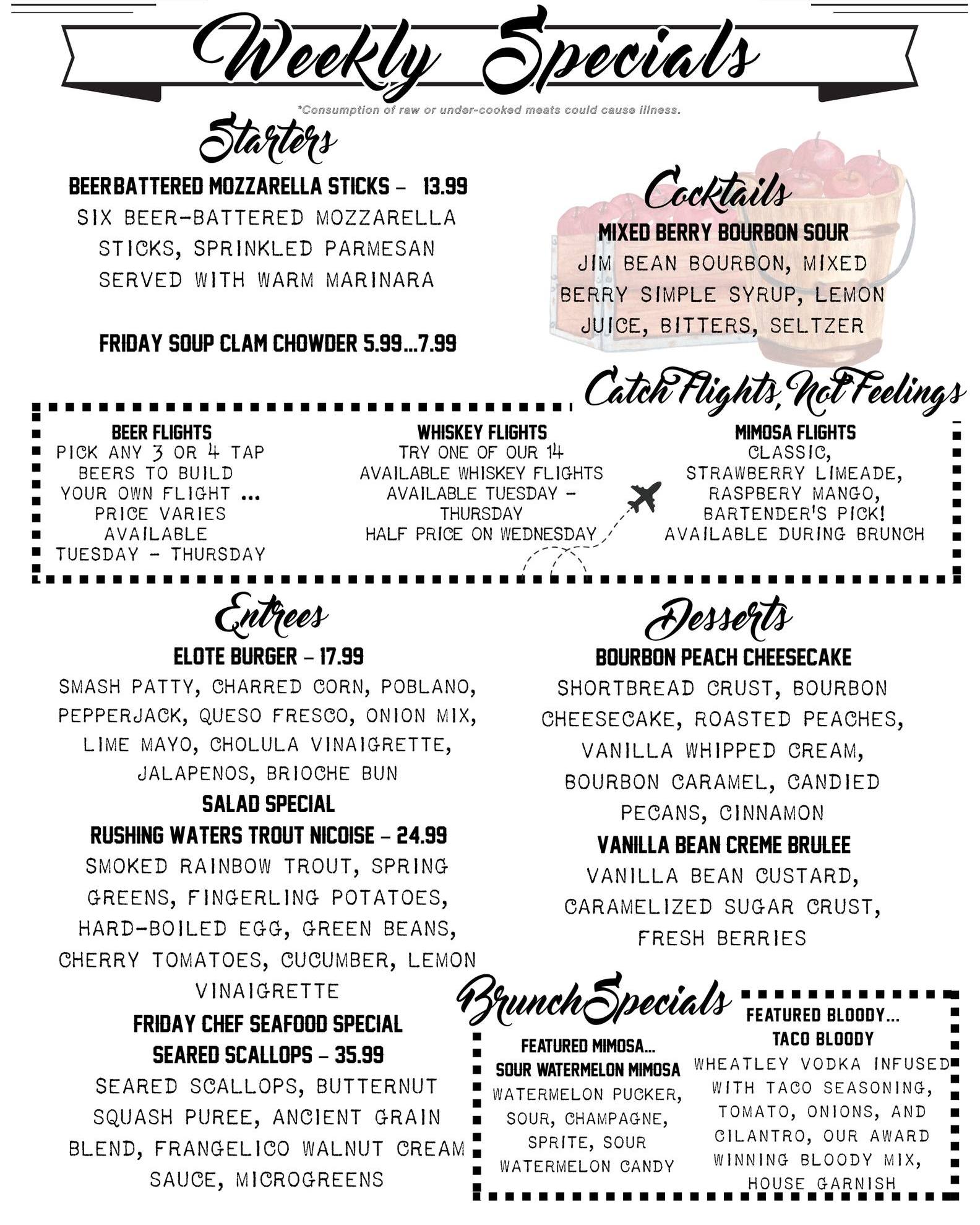 Bass Bay Brewhouse Menu