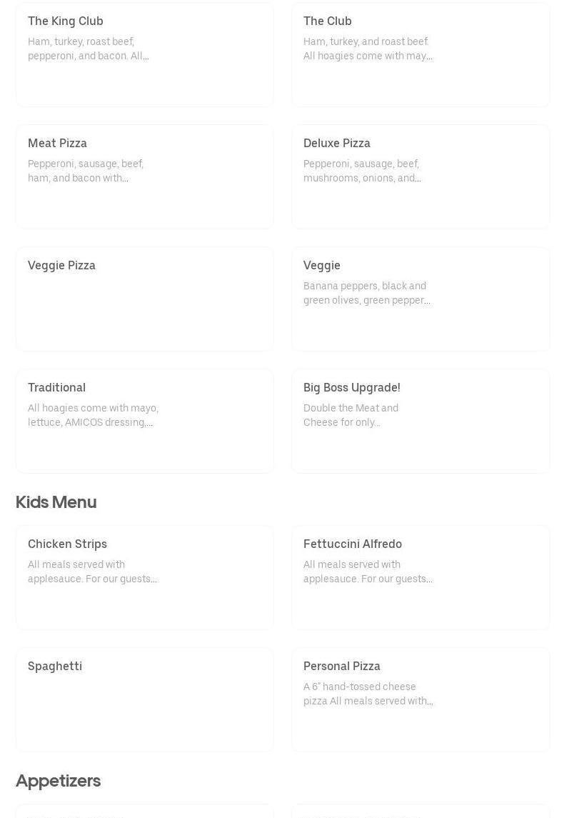 AMICOS Midwest Pizzeria Menu