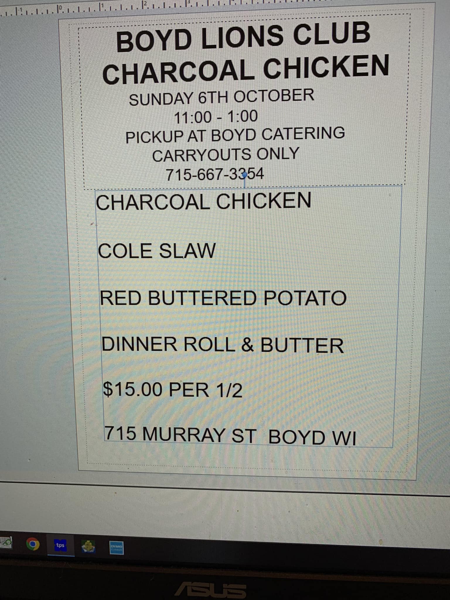 Boyd Catering LLC Menu