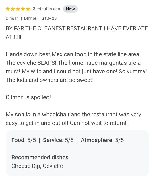 La Guacamaya Mexican Restaurant Menu