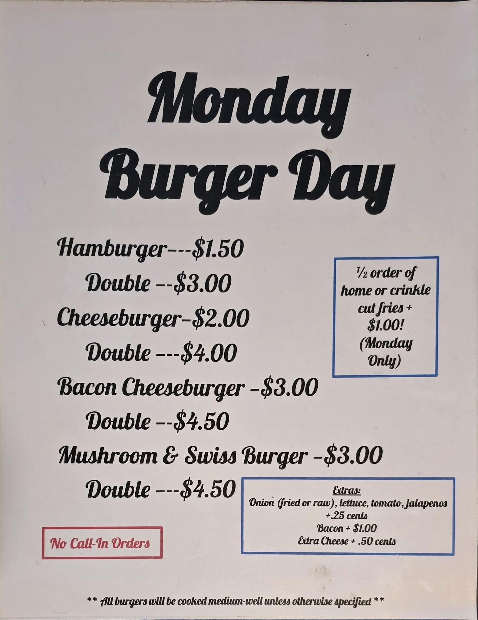 Philagain's Island Menu