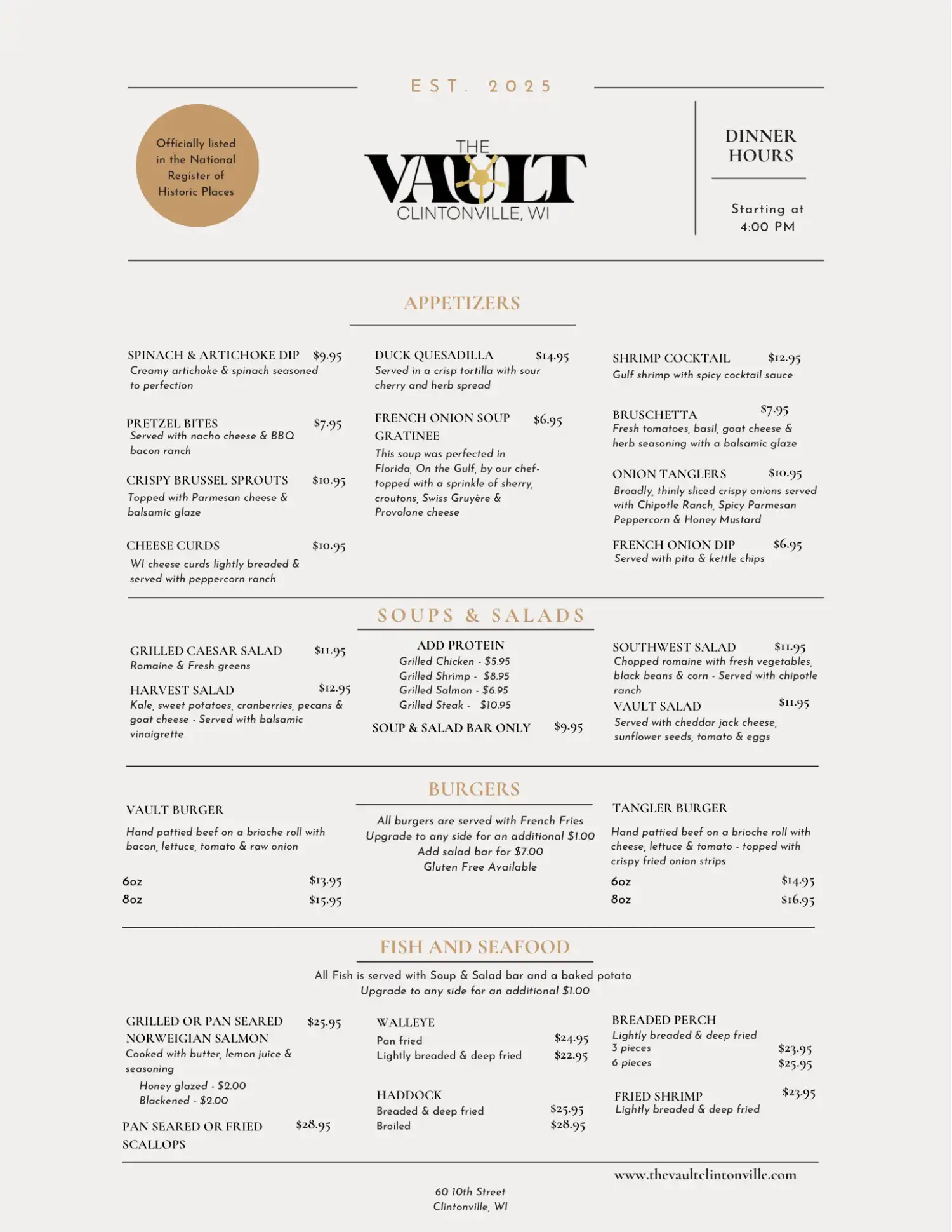 The Vault Menu