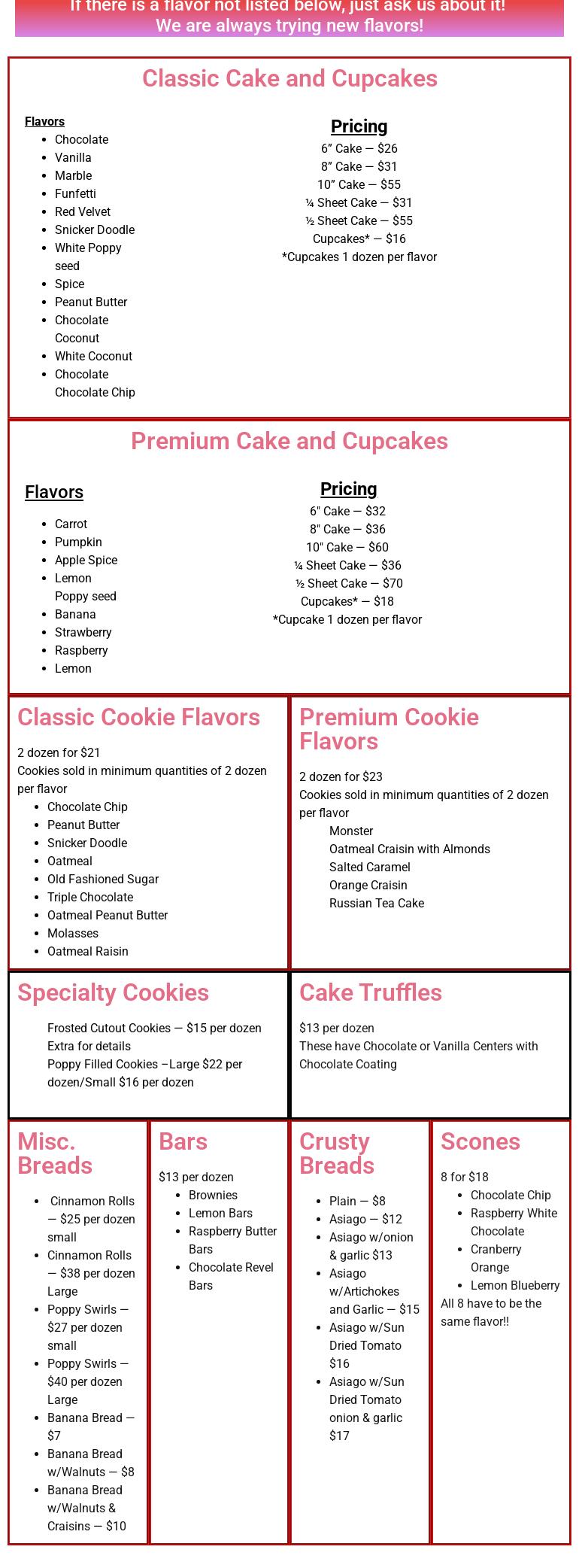 Batter And Bowls LLC Menu