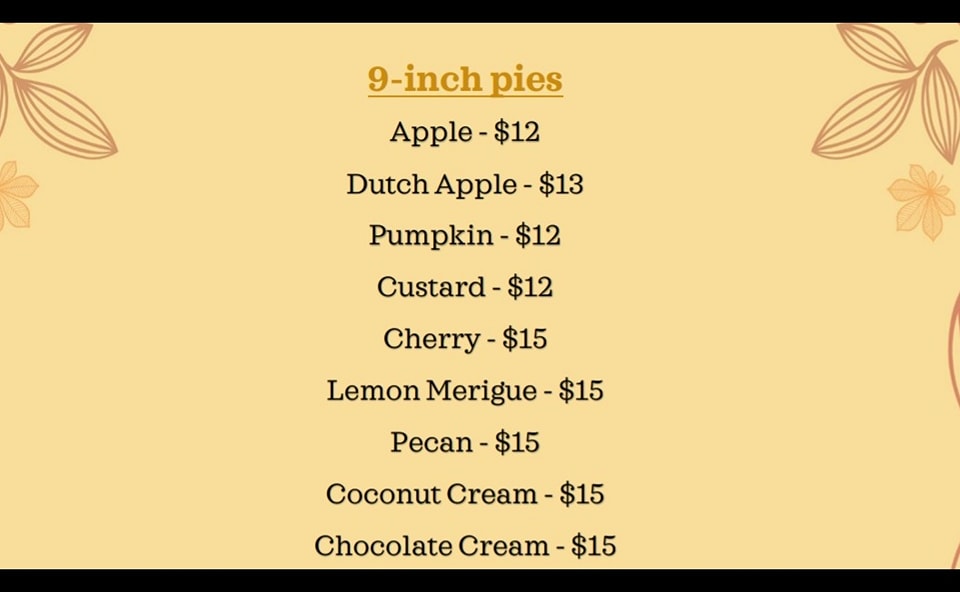 Creative Appeal Gift and Sweet Shoppe Menu