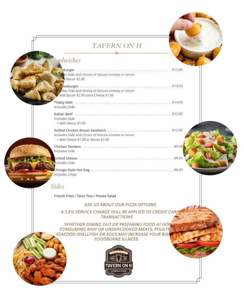 Tavern on H Menu