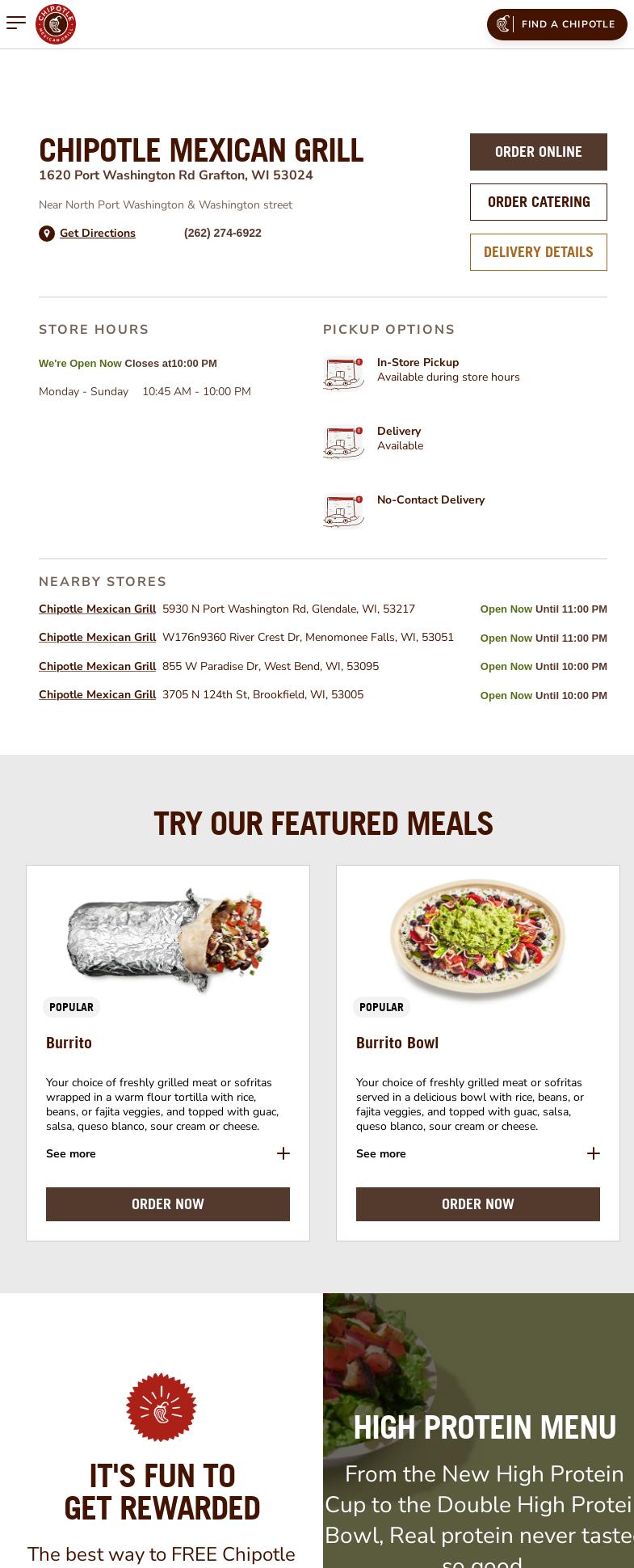 Chipotle Mexican Grill Menu