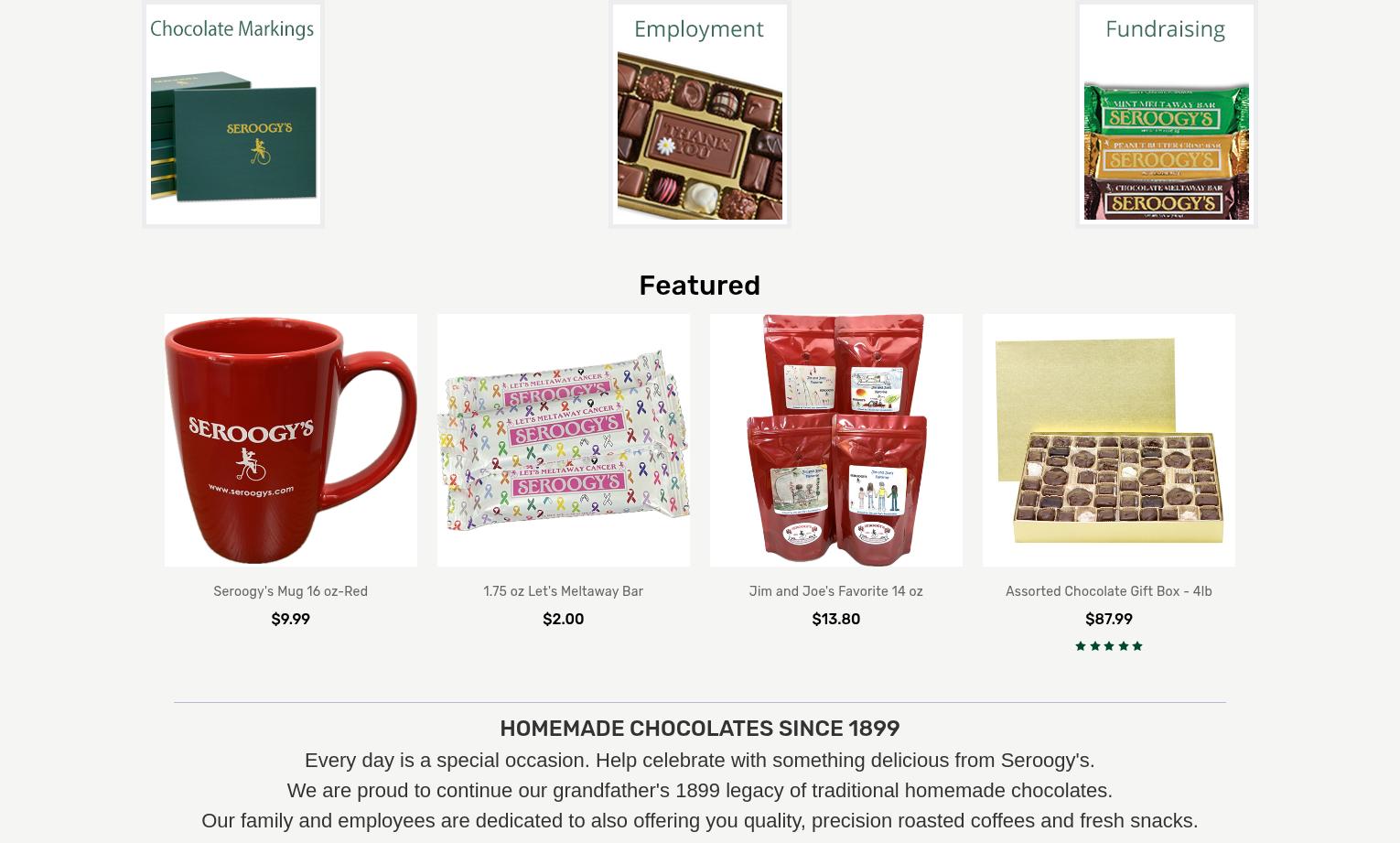 Seroogy's Chocolates Menu