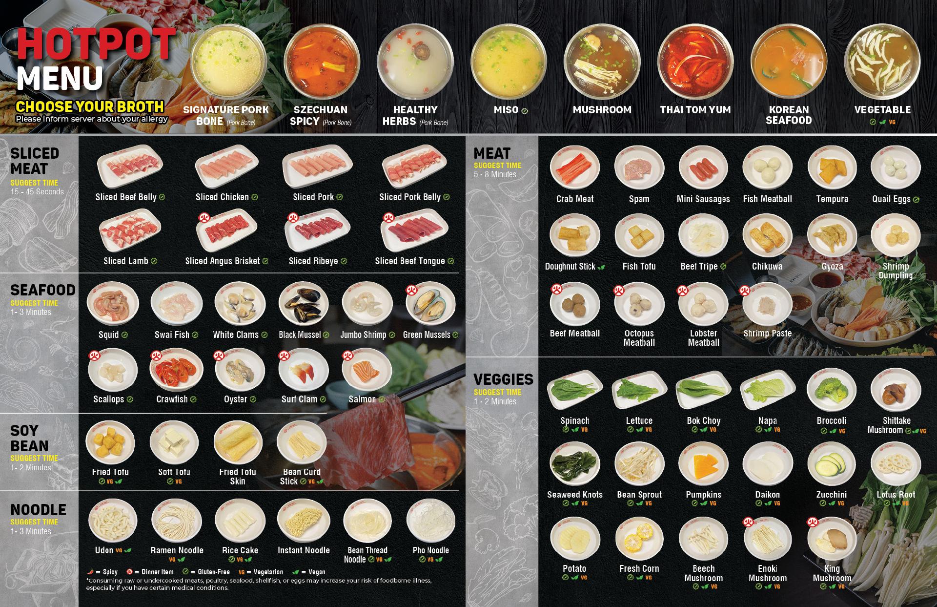 The Hot Green Bay Menu