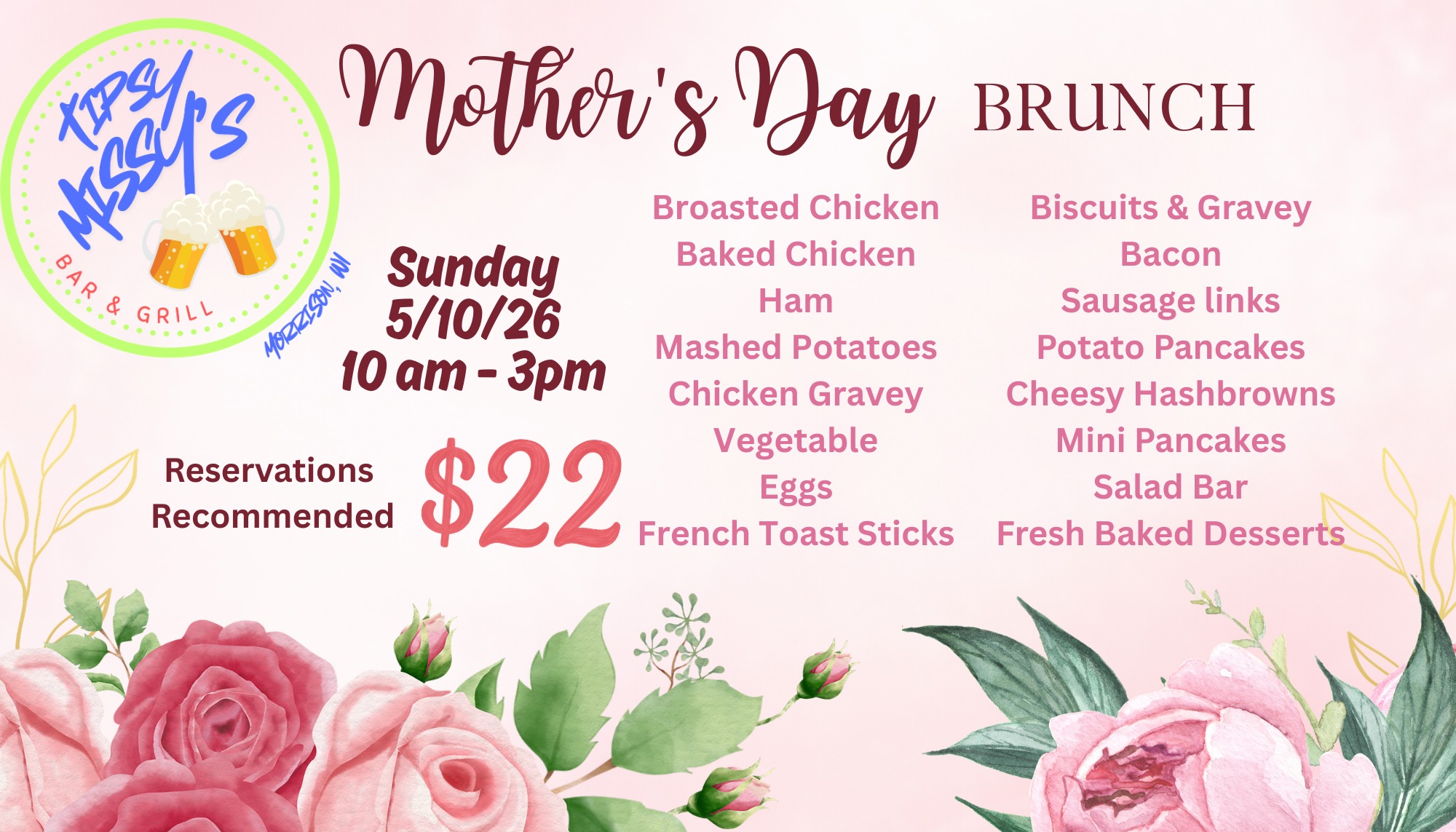 Tipsy Missy's Bar & Grill, LLC Menu
