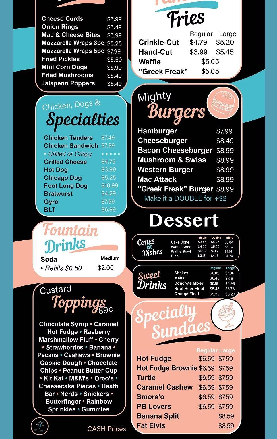 Sweet Dreams Menu
