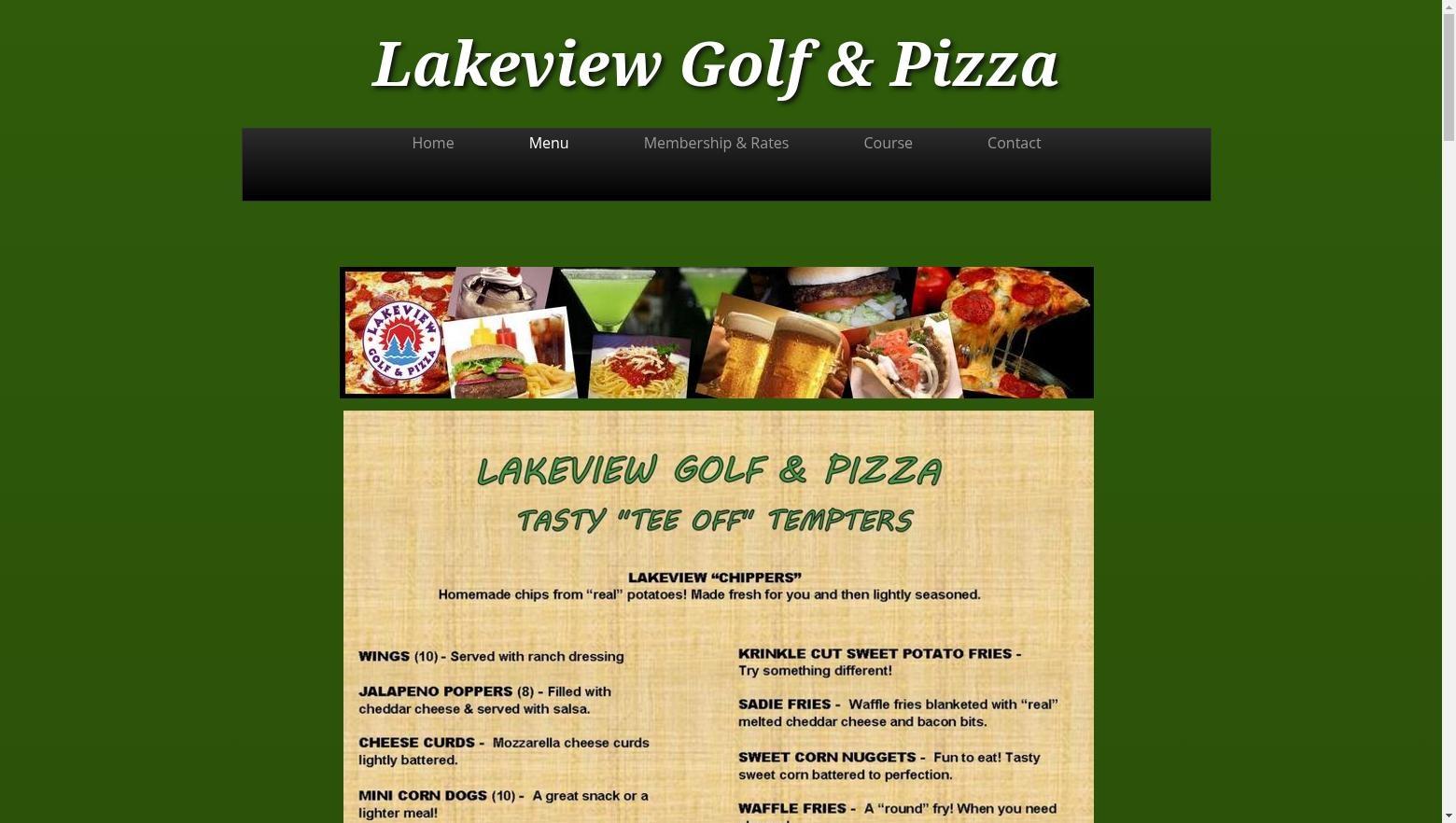 Lakeview Golf & Pizza Menu
