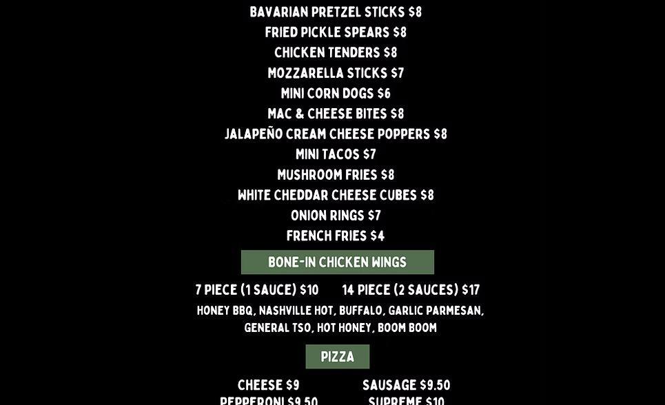 Duke's Country Saloon Menu