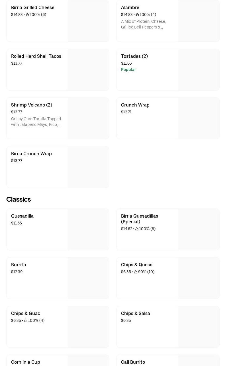 Muy Caliente Taco Broz llc Menu