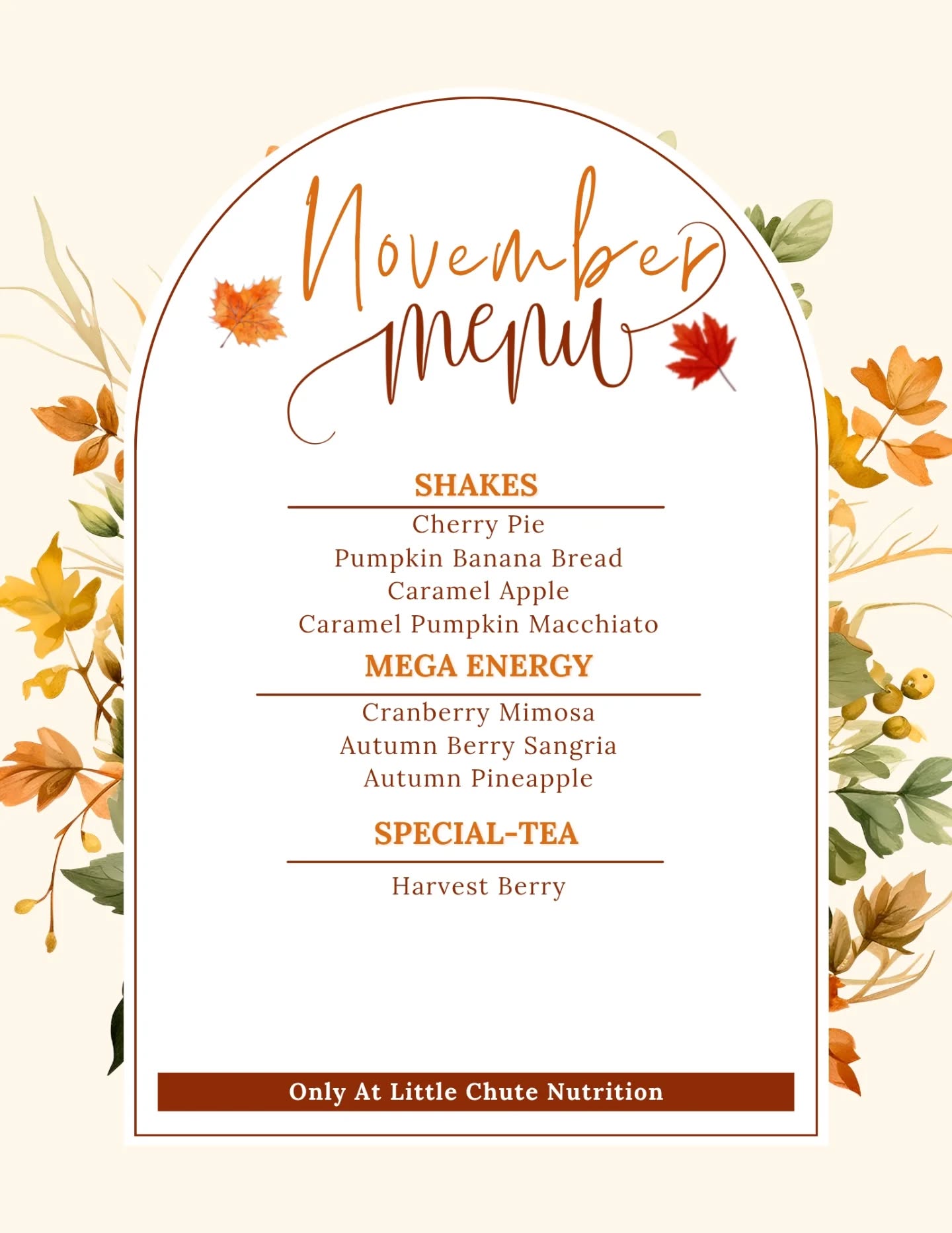 Herbalife Little Chute Nutrition Menu