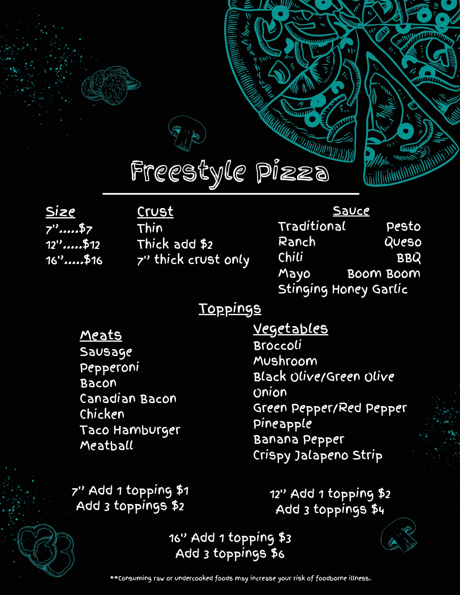 Raven's Nest Tavern Menu