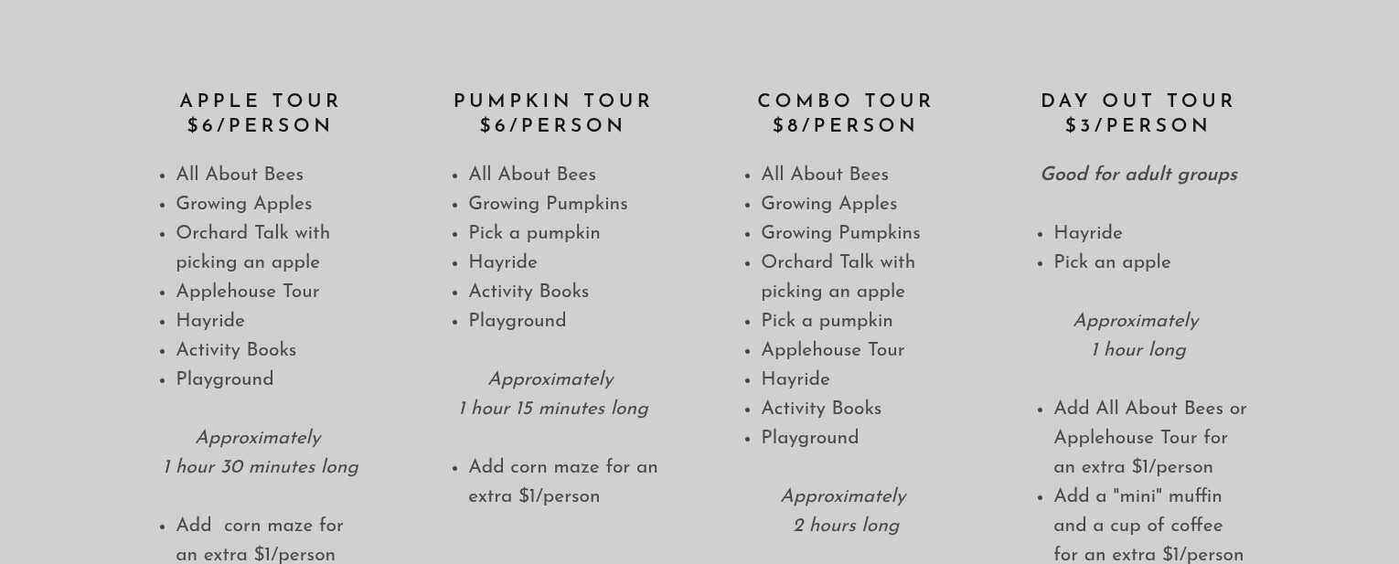 The Little Farmer llc. Menu