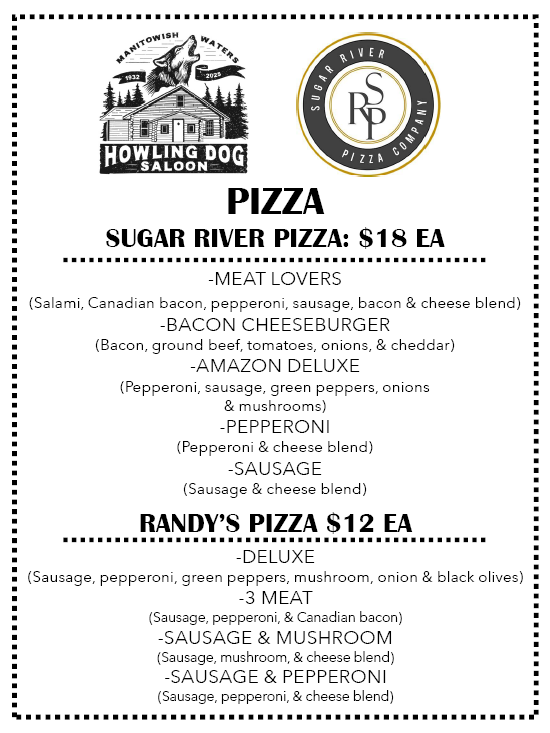 Howling Dog Saloon Inc Menu