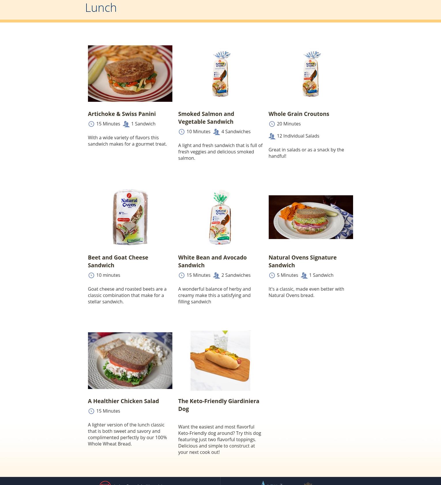 Natural Ovens Bakery Inc Menu