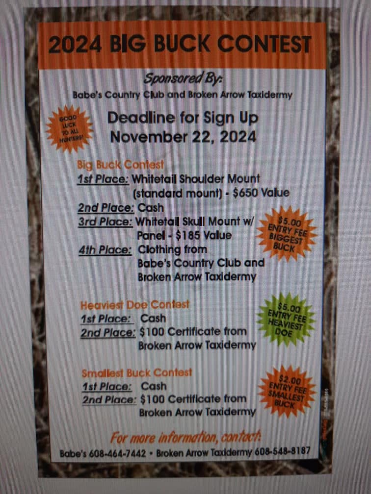 Babe's Country Club Bar Menu