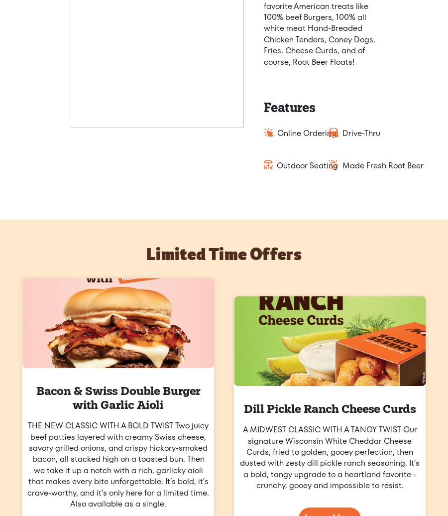 A&W Restaurant Menu