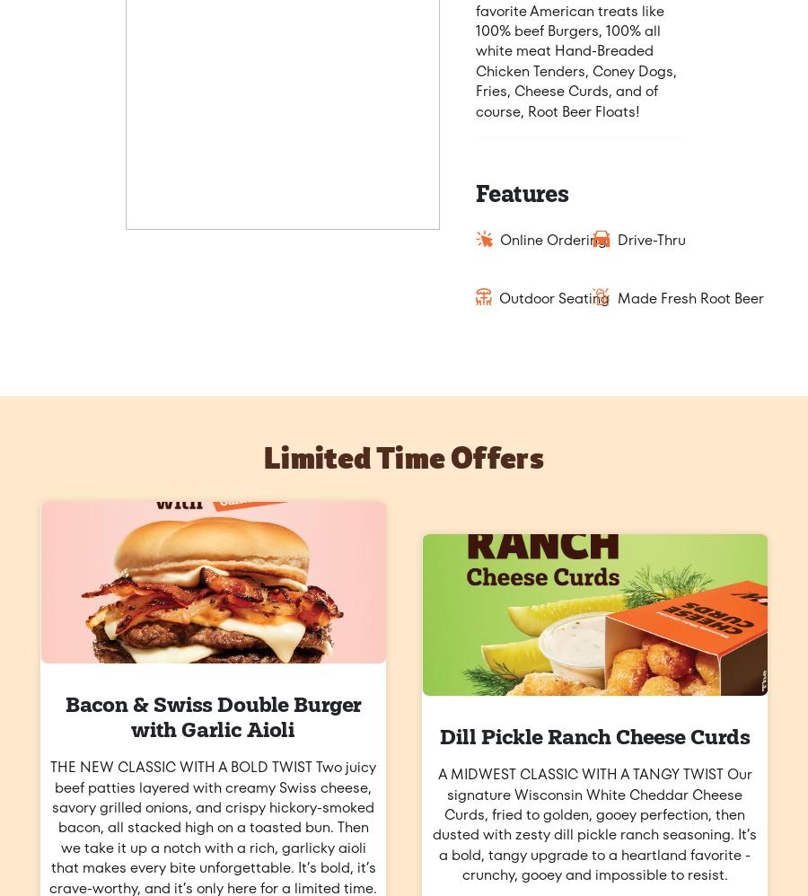 A&W Restaurant Menu