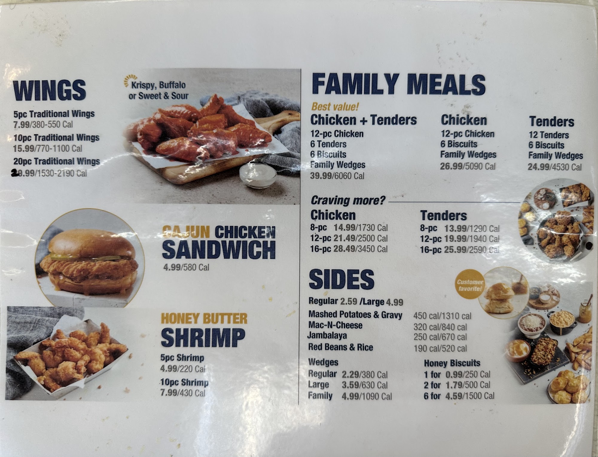 Krispy Krunchy Chicken Menu