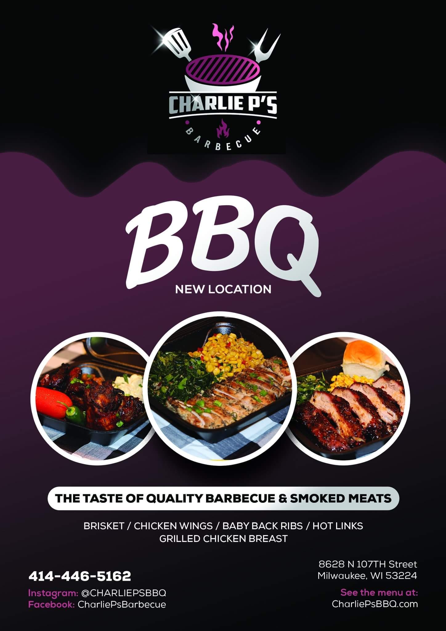 Charlie P's BBQ Menu